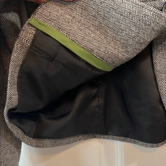 Y2k Fossil Gray Tailored Wool Blend Blazer with Notched Lapel - Size Small - Picture 6 of 14